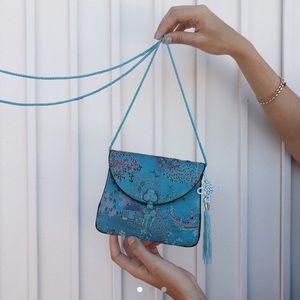 Blue crossbody mini-bag